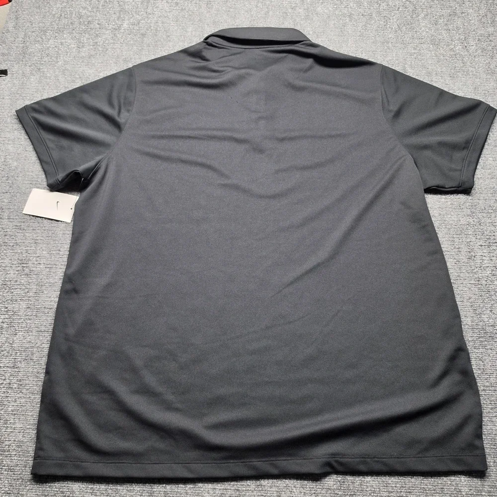 Nike Golf Shirt Mens 3XL NWT Black Dry Fit Polo Short Sleeve Singer Corporate